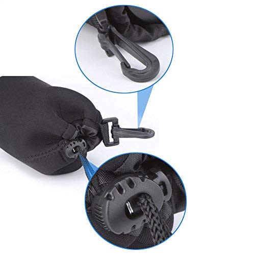 [AUSTRALIA] - Enterest Lens Pouch for DSLR Camera Lens Color in Black Neoprene Material Shockproof Thermal Insulation Elastic Waterproof Soft Easy to Carry for Travel (M) M 