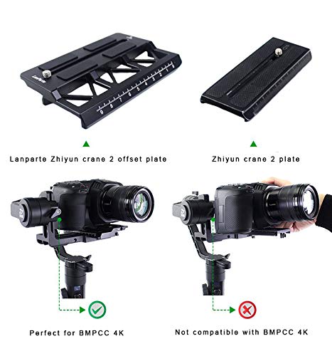 Lanparte Zhiyun Crane 2 Offset Plate Compatible with Zhiyun Crane 2 Gimbal