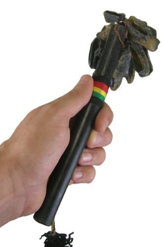 African Goat Toe Unas with stick - Recycled Rattle Shaker