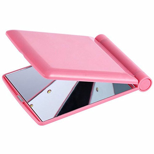 Pink Pocket Mini LED Make Up Mirror Cosmetic Mirror Folding Portable Compact Pocket Gift