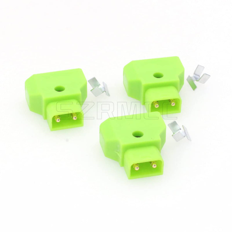 SZRMCC V-Mount Gold Mount Battery Anton-Bauer IDX PowerTap Kit D-tap P-tap Male Plug Connector for ARRI RED Camcorder DSLR Camera Power Cable DIY (Green, 3Pcs) Green 3Pcs Dtap Male Plug