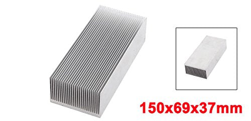 uxcell Aluminum Heat Radiator Heatsink Cooling Fin 150x69x37mm Silver Tone