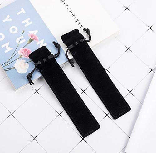 30pcs Velvet Drawstring Pen Pouch, Pen Bag/ Holder (Black Color) …