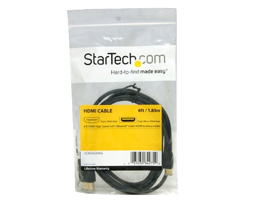 StarTech.com 6 ft High Speed HDMI Cable with Ethernet - HDMI to HDMI Micro - M/M (HDMIADMM6)