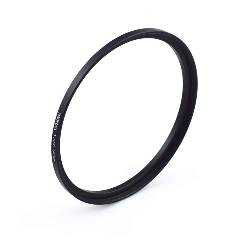 77mm-86mm Metal Ring/77mm to 86mm Step Up Ring for Filters,Made of CNC Machined with Matte Black Electroplated Finish,Compatible with All 77mm Camera Lenses & 86mm Accessories 77 to 86mm Step Up Ring Adapter