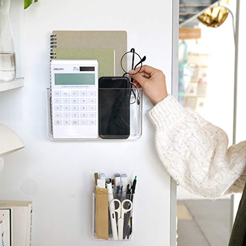 APSOONSELL Wall Mount Storage Organizer Box for Phone Remote Control Holder Clear S S-Clear