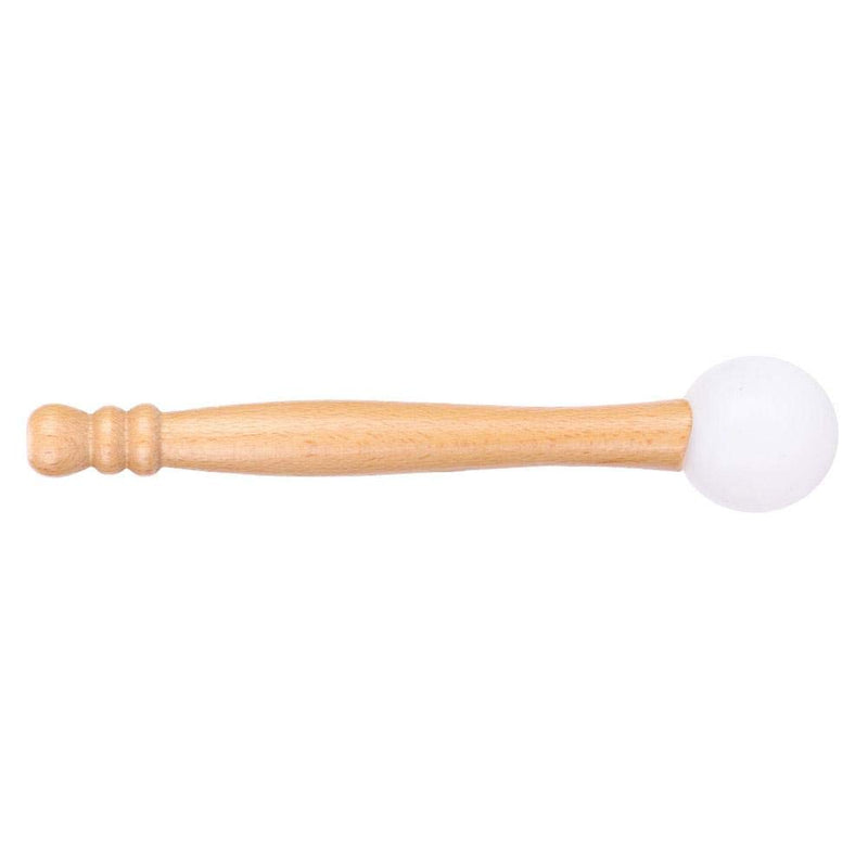 Dilwe Singing Bowl Mallet & O-ring, Rubber Head Wood Handle Mallet Stick Rubber O-ring for Playing Crystal Singing Bowl