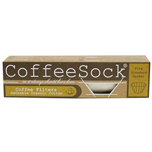 CoffeeSock Basket 6-12 cup- The Original Reusable Coffee Filter- GOTS Certified Organic Cotton Reusable Coffee Filters.