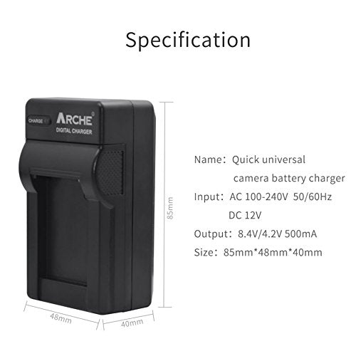 ARCHE NP-F970 NP F975 F960 F950 Battery <1 Pack> and Rapid Charger Set for [Sony DCM-M1 MVC-CD1000 HDR-FX1 DCR-VX2100E DSR-PD190P NEX-FS700RH HXR-NX3 HVL-LBPB and More Camcorder]