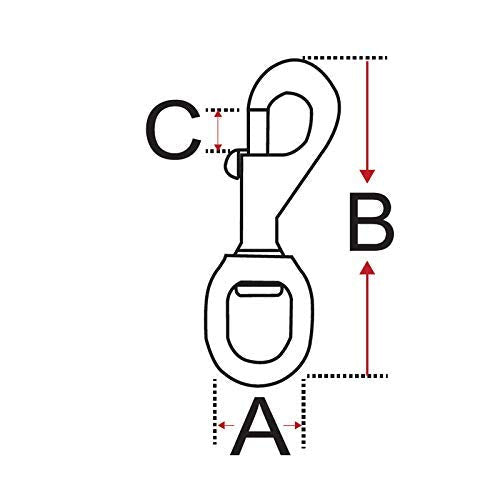 Stainless Steel Swiveling Round Eye Quick Snap, Hooks, Chain connectors, Carabiner Clips, Spring Link Snaps by Angelika Sun (4 Pack, 06362, 3/4" x 3-5/16" x 3/8") Stainless Steel 06362 (4 pack) 3/4" x 3-5/16" x 3/8"