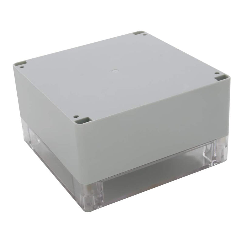 Heyiarbeit ABS Plastic Junction Box Dustproof Waterproof IP65 Electrical Enclosure Box Universal Project Enclosure Grey with PC Transparent Clear Cover 6.30 x 6.30 x 3.54 inches (160 x 160 x 90mm)