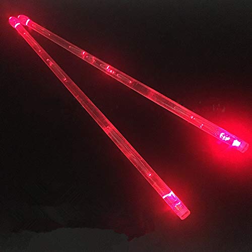 YiPaiSi Bright LED Light Up Drumsticks, 5A Drumsticks Light LED, Light Up Drumsticks, Glow in The Dark Night light Drum Sticks for Young & Old (Red)