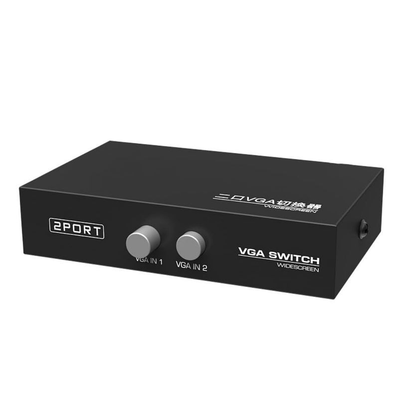 [AUSTRALIA] - Suckoo 2 Port VGA Video switcher 2 in 1 Out 1 in 2 Out bidirectional Mutual Video Sharing Computer Host External VGA TV Monitor Projector selector Switch Box 1 Host at a time 
