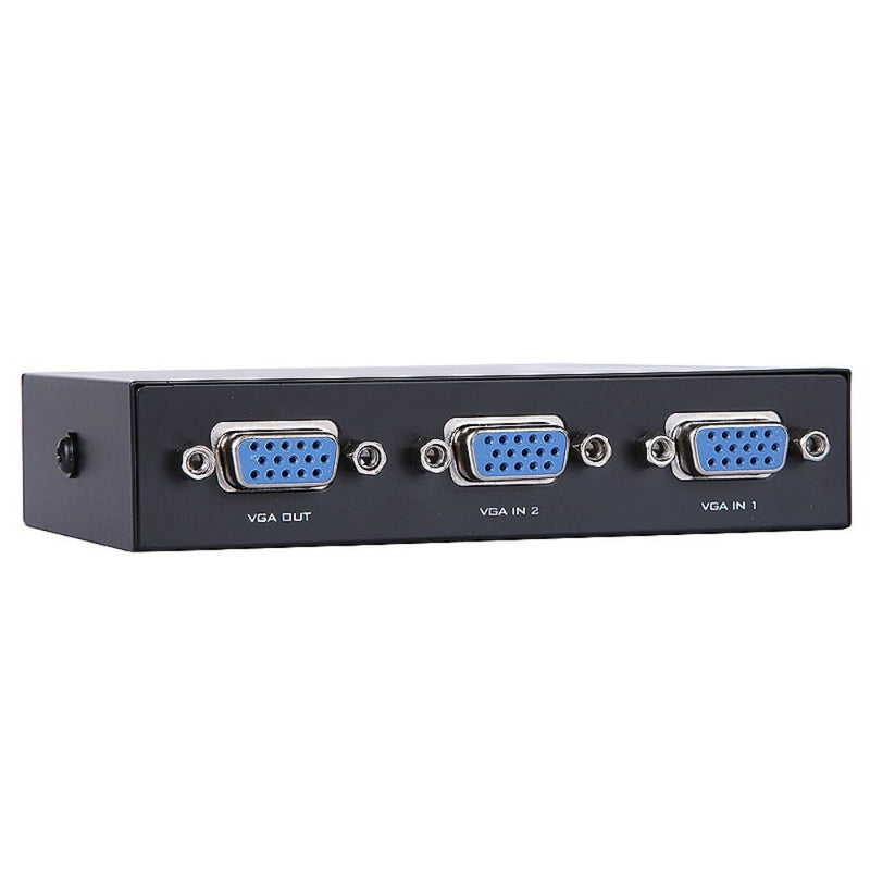 [AUSTRALIA] - Suckoo 2 Port VGA Video switcher 2 in 1 Out 1 in 2 Out bidirectional Mutual Video Sharing Computer Host External VGA TV Monitor Projector selector Switch Box 1 Host at a time 