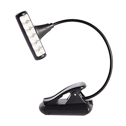 The Original Mighty Bright HammerHead Clip On Music Stand Light, 6 Bright White LEDs, Flexible, Durable, 2 Brightness Settings, Includes Gig Bag, Battery Life of 15 Hours or Powered by AC Adapter