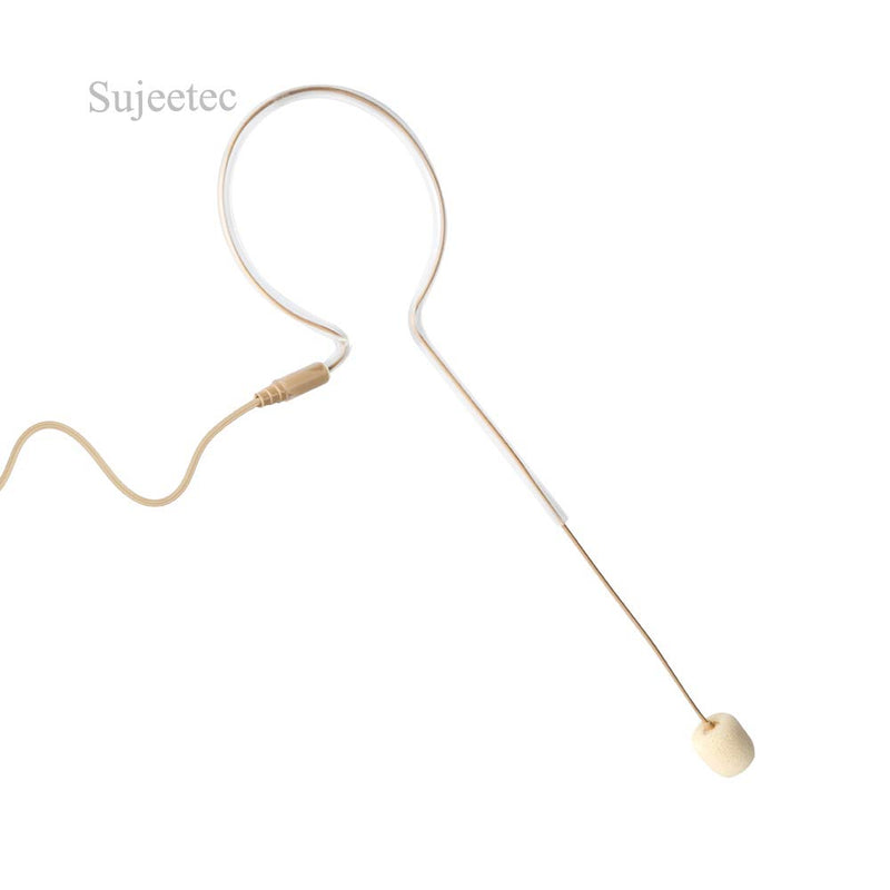 [AUSTRALIA] - Sujeetec Pro Earset Microphone Headset Headworn Microphone Over Ear Condenser Mic for Wireless System Bodypack Transmitter, Ideal for Singing, Presentation, Churches, Lectures – Beige 3.5mm Male Screw Lock Plug 