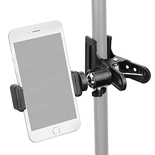 CAMVATE Heavy Duty Spring Clamp Bracket with Adjustable Ball Head Smartphone Clip(50mm Jaw Opening)