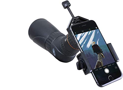 KINOEE Universal Cell Phone Adapter Mount Telescope Adapter Camera Mount, Smartphone Mount. Fits iPhone, Samsung, HTC, LG and Smartphone (Camera Adapter-T1 (Black) black