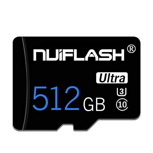 Micro sd Card 512gb SD Memory Card High Speed Class 10 TF Card 512GB for Phone,Tablet and PCs with SD Card Adapter (512GB)