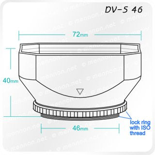 Mennon DV-s 46 Screw Mount 46mm Digital Video Camcorder Lens Hood with Cap, Black