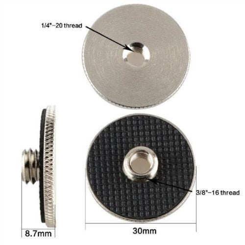 CAMVATE 1/4" Female to 3/8" Male Screw Adapter for Tripod Monopod QR Plate（2 Pieces