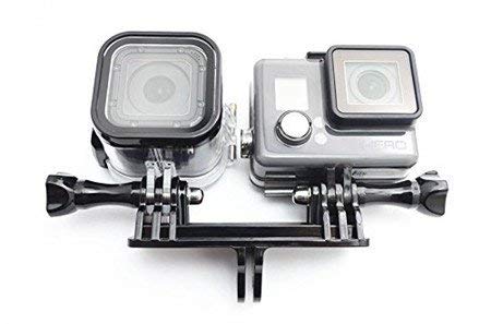 Williamcr Dual Twin Mount Adapter for GoPro Hero 10/9/8/7/(2018)/6/5/4 Black,Hero 3+,DJI Osmo Action,AKASO/Campark/YI Action Camera