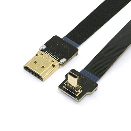 CY 20cm 90 Degree up Angled FPV Micro HDMI Male to HDMI Male FPC Flat Cable for GOPRO Multicopter Aerial Photography