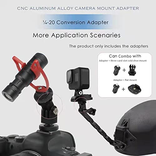 [AUSTRALIA] - Tripod Mount Adapter,Aluminum Camera Mount Adapter ,¼-20 Conversion Adapter for Tripod Adapter Mount ,Compatible with GoPro Hero Sony Sjcam Action Camera and Other Standard 1/4 inch Accessories black + silver 