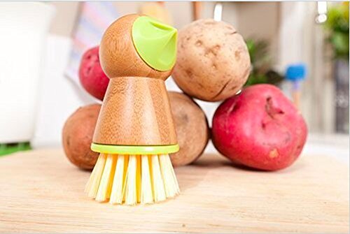 Full Circle FC11124 The Ring Fruit and Vegetable 2 in 1 Mushroom Cleaning Brush, Potato, Green