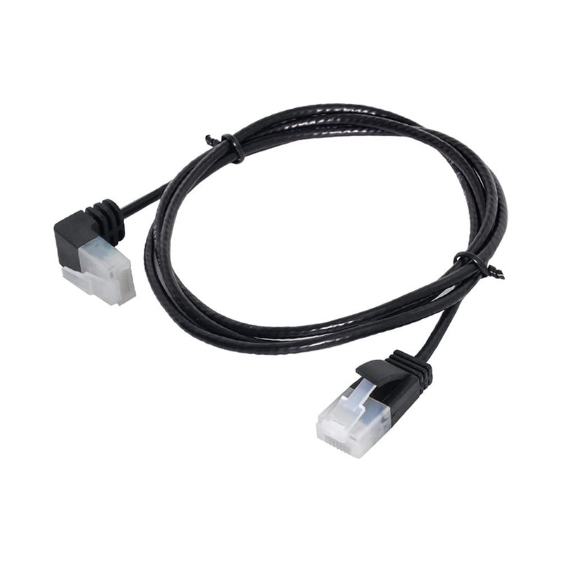 Xiwai Ultra Slim Cat6 Ethernet Cable RJ45 Up Angled to Straight UTP Network Cable Patch Cord 90 Degree Cat6a LAN for Laptop Router TV Box (1.0m) 1.0M