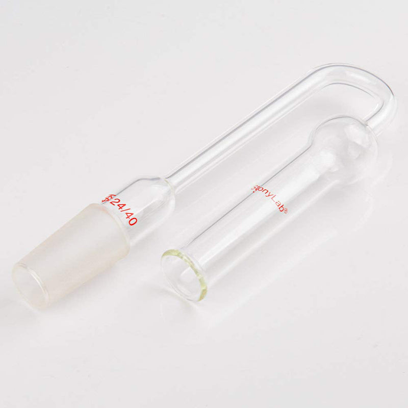 stonylab Glass U-Shaped Drying Tube, Borosilicate Glass 360 Degrees Bent Drying Tube with Inner 24/40 Standard Taper Joint for Organic Synthesis Chemistry Laboratory Lab Supply