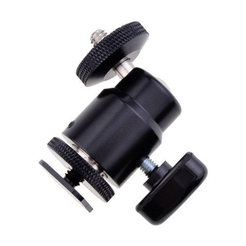 Action Mount - Mini Ball Head with Lock and Hot Shoe Adapter Camera Cradle for use with DLSR Camera. Easily Attach a Phone Mount, Flash, Trigger, or Diffuser. (Black)