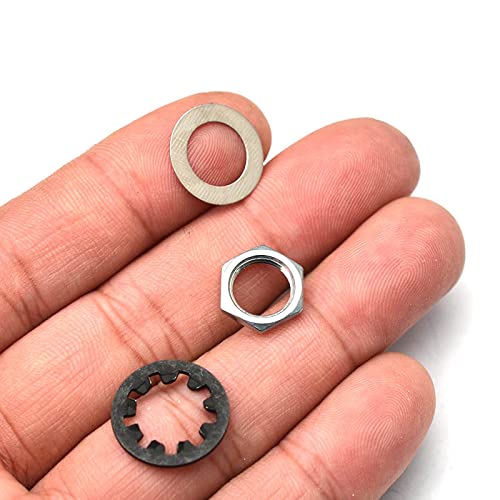 [AUSTRALIA] - MAXCHEER set of 4 Guitar nuts, washers & lock washers for 1/4 2-Conductor Guitar/Bass Output Jack 