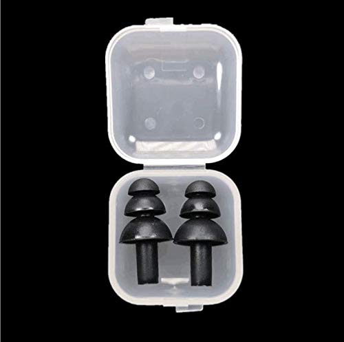 Teensery 5 Pairs Soft Silicone Waterproof Earplugs Swimmers Ear Plugs for Swimming or Sleeping (Black)