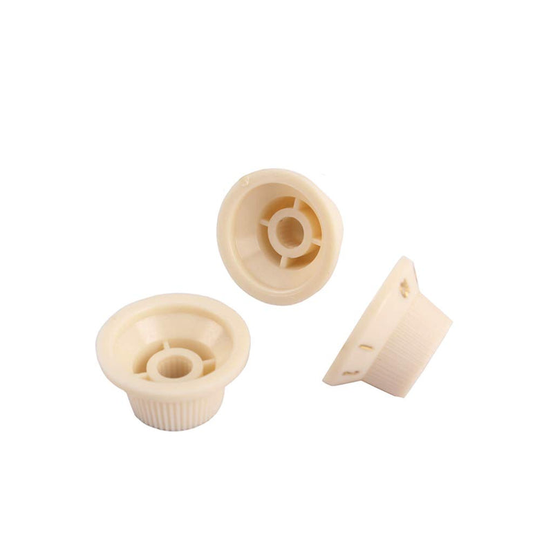 Alnicov Guitar Control Knobs 1 Volumn 2 Tone Fits Metric Pots Knobs Compatible For Fdstrat Stratocaster Style Electric Guitar Parts. (Creamy Yellow)