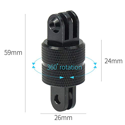360 Degree Rotation CNC Swivel Pivot Extension Tripod Mount for GoPro Hero 9/8/7/(2018)/6/5/4 Black,DJI Osmo Action and Most Action Cameras