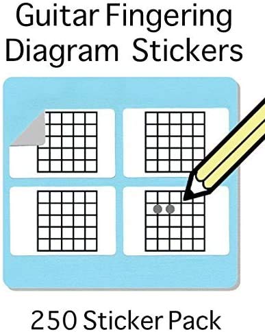 Guitar Chord Diagram & Fingering Sticker Set (250 Pack) Amazing Tool for Teachers and Students
