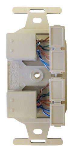 Allen Tel Products AT106AFD-52 2 Ports, USOC Wiring, IDC Termination, 110, 2-8 Conductor, 8 Position Duplex Flush Outlet Jack, Electric Ivory