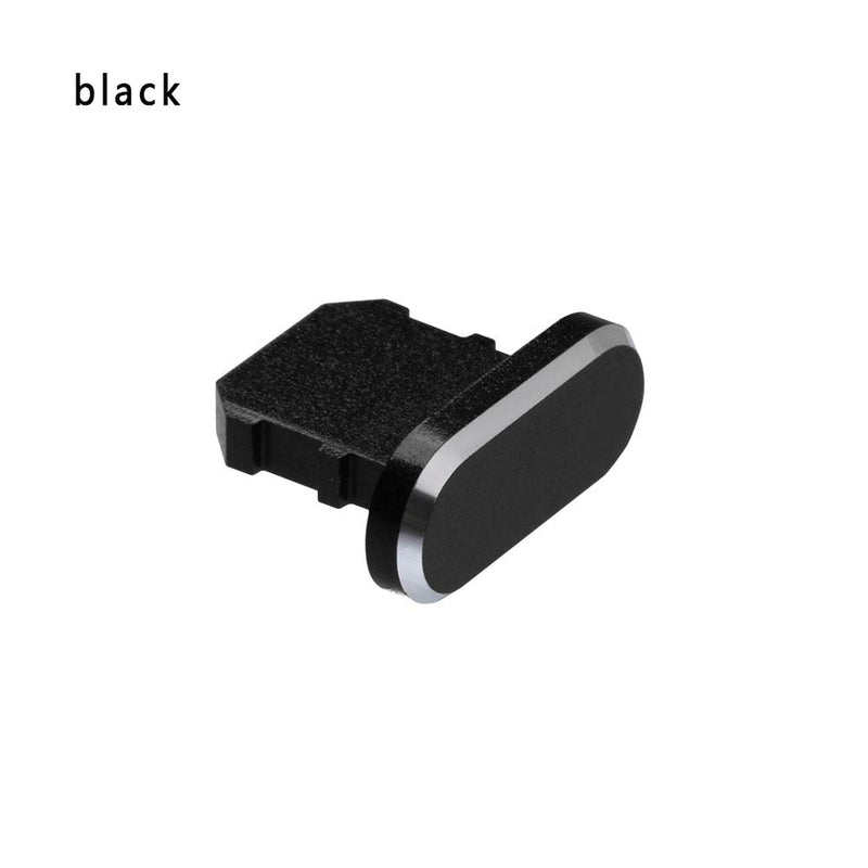 Metal Charging Dock Port Anti Dust Plug Stopper Cap Cover for iPhone 12 12 Pro iPhone X XR XS Max 8 7 6 Plus XS 11 (Black) Black
