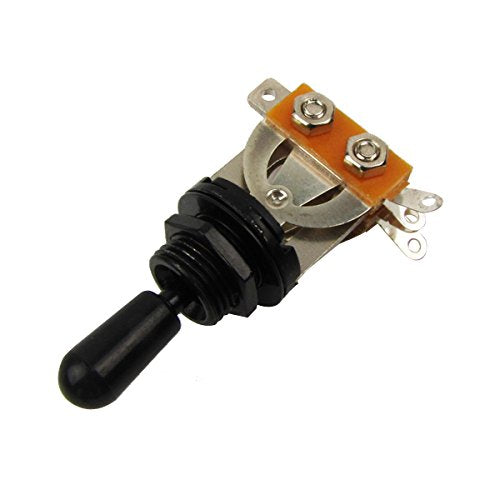 Musiclily Metric 3 Way Short Straight Guitar Toggle Switch for Epiphone Les Paul Electric Guitar,Black Top with Black Tip Black Top