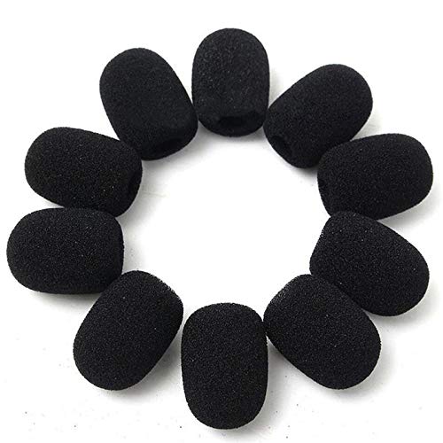 10 Pcs Mini Lapel Headset Foam Microphone Windscreens Windshied Headset Foam,Mic Sponge Foam Cover Shield (Black)
