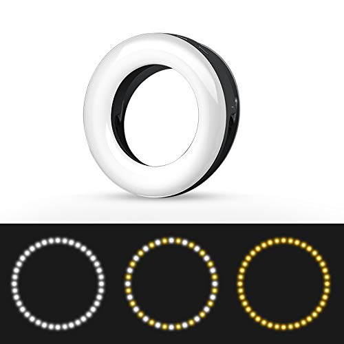 XINBAOHONG Selfie Ring Light Rechargeable Portable Clip-on Selfie Fill Light with 40 LED for Smart Phone Photography, Camera Video, Girl Makes up