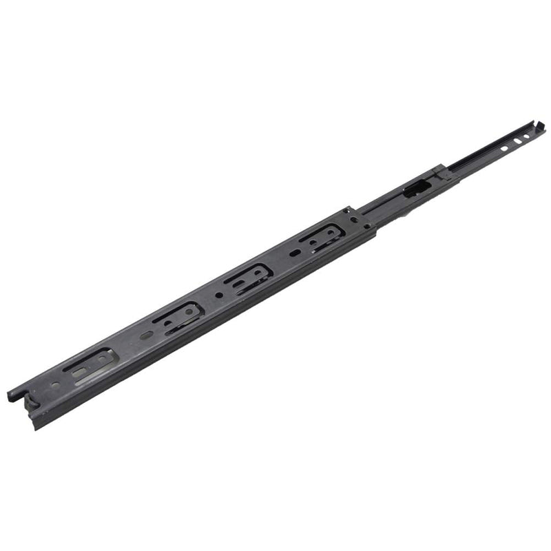 MroMax 12Inch Cold Rolled Steel Drawer Slides, Full Extension Ball Bearing Slide Track Rail 30mm Wide 100lb Capacity Black 1 Pair