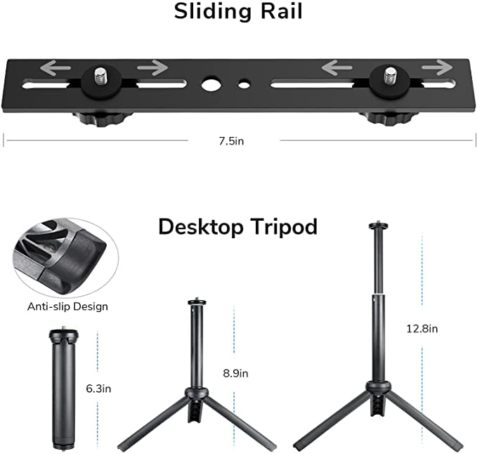 Pixel G6 RGB Video Conference Light with Adjustable Tripod Phone Holder,High Brightness 2500K-8500K, CRI95+, Mini LED Aluminum Alloy Body Panel Light ⁣for Video Conference, Photography，Tiktok, YouTube