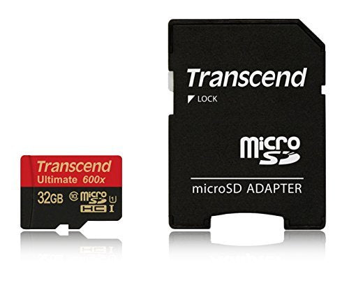 Transcend 32 GB microSDHC Class 10 UHS-I Memory Card with Adapter 90 MB/S (TS32GUSDHC10U1) 32GB