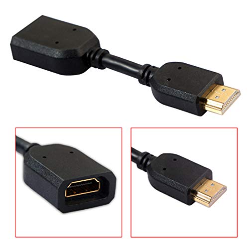 Traodin HDMI Adapter HDMI Extension Gold Plated Converter, HDMI Male to HDMI Female for Google Chrome Cast Extension Cable(Black,2Pcs)