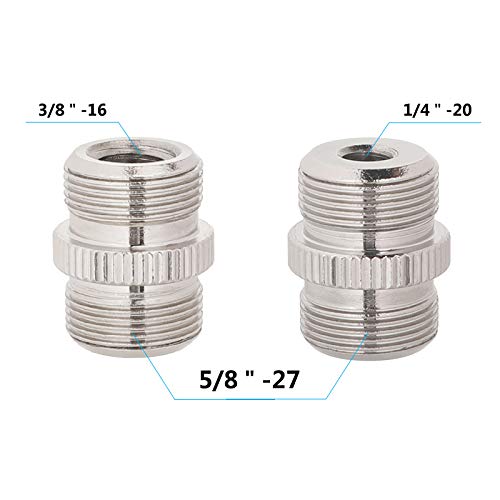 CAMVATE 5/8"-27 Male to 1/4"-20 Female and 3/8"-16 Female Microphone Screw Adapter(2 Pieces) - 2729