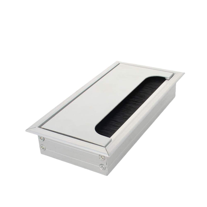 MroMax 5.83"x2.68" (Base L x Base W) Desk Grommet Aluminum Alloy 148x68mm Cable Hole Cover Cord Desk Rectangle Grommets Arrange Wires Organizer for Home Office Desk Cable Cord 1Pc Silver 160mm x 80mm (L x W)