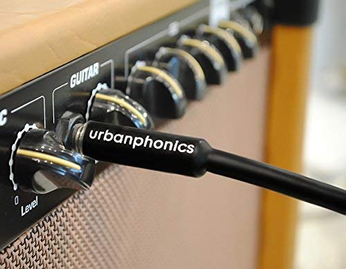 Urbanphonics Professional Premium Quality Instrument Lead Cable for Electric Guitar, Electro-Acoustic, Bass & Keyboard - High Quality Braided Tweed - 1/4 Straight Standard Jack to Jack - 10 foot (3m) 3m Black & White