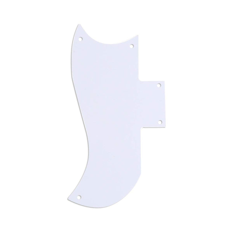 Musiclily Pro 5-Hole Small Half Face Guitar Pickguard Compatible with USA Les Paul American SG, 4Ply White Pearl